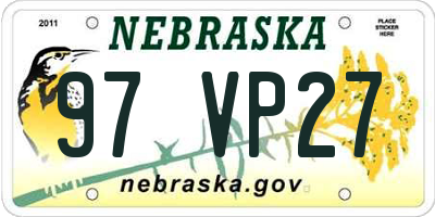 NE license plate 97VP27