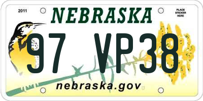 NE license plate 97VP38