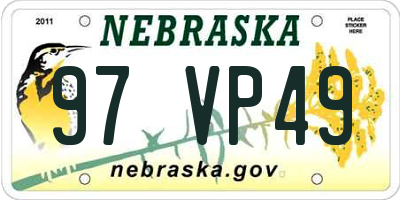 NE license plate 97VP49