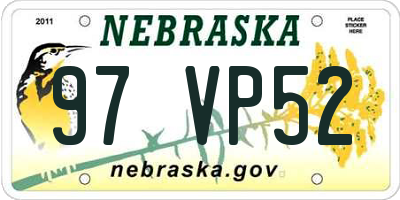 NE license plate 97VP52