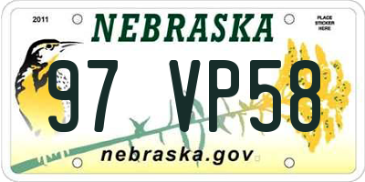 NE license plate 97VP58