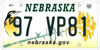 NE license plate 97VP81