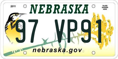 NE license plate 97VP91
