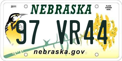 NE license plate 97VR44