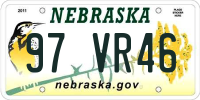 NE license plate 97VR46