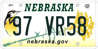 NE license plate 97VR58