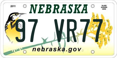 NE license plate 97VR77