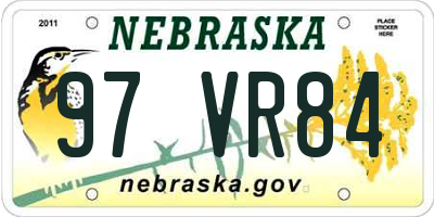 NE license plate 97VR84