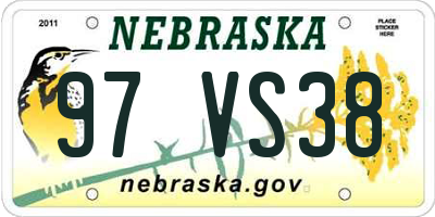 NE license plate 97VS38