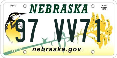 NE license plate 97VV71