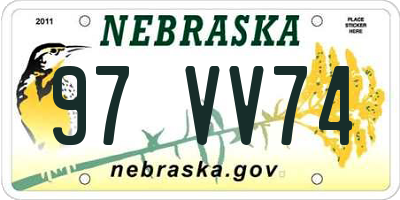 NE license plate 97VV74