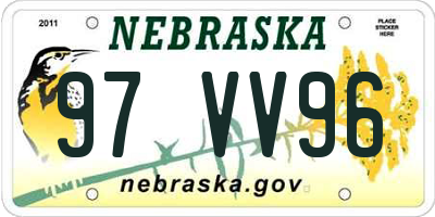 NE license plate 97VV96