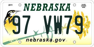 NE license plate 97VW79