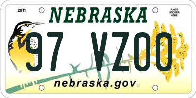 NE license plate 97VZ00
