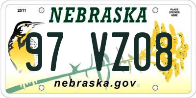 NE license plate 97VZ08