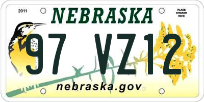 NE license plate 97VZ12