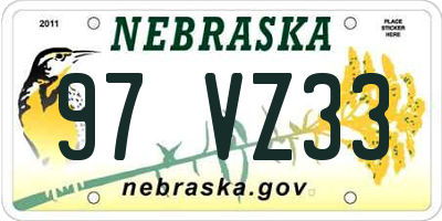 NE license plate 97VZ33