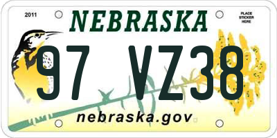 NE license plate 97VZ38
