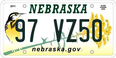 NE license plate 97VZ50