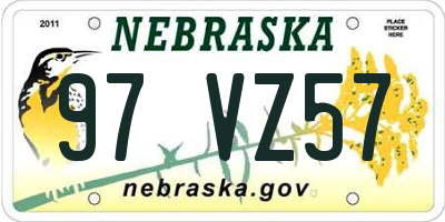 NE license plate 97VZ57