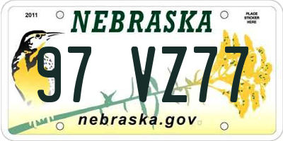 NE license plate 97VZ77