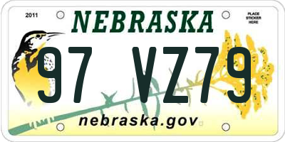 NE license plate 97VZ79
