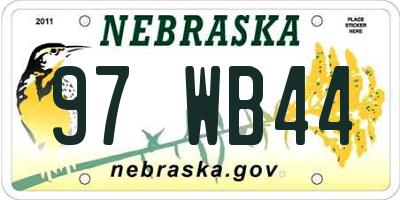 NE license plate 97WB44