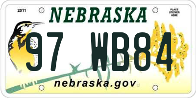 NE license plate 97WB84