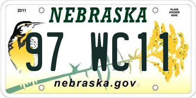 NE license plate 97WC11