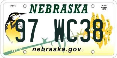 NE license plate 97WC38