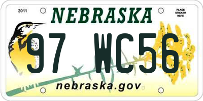 NE license plate 97WC56