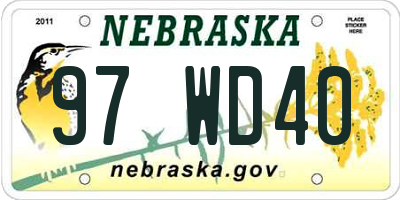 NE license plate 97WD40