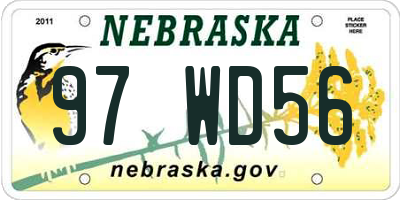 NE license plate 97WD56
