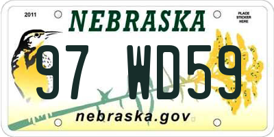 NE license plate 97WD59