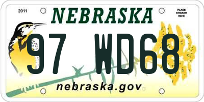 NE license plate 97WD68