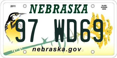 NE license plate 97WD69