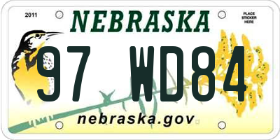 NE license plate 97WD84