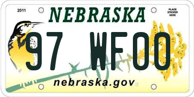 NE license plate 97WF00