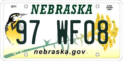 NE license plate 97WF08