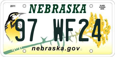 NE license plate 97WF24