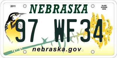 NE license plate 97WF34