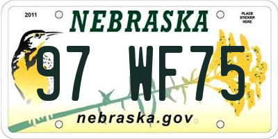 NE license plate 97WF75