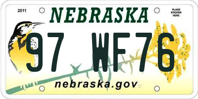 NE license plate 97WF76