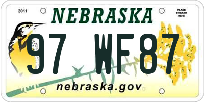 NE license plate 97WF87