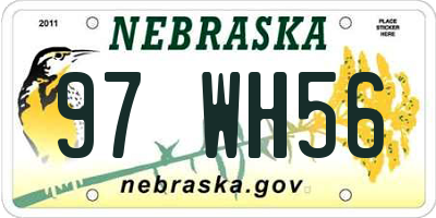 NE license plate 97WH56