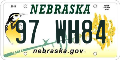 NE license plate 97WH84