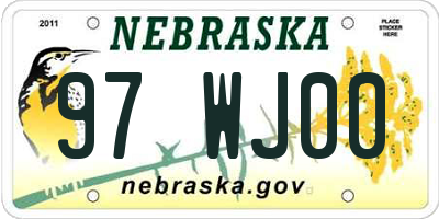 NE license plate 97WJ00