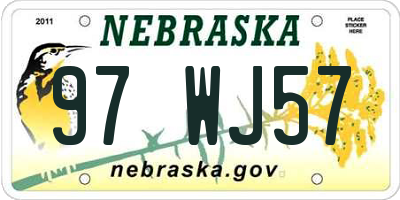 NE license plate 97WJ57