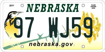 NE license plate 97WJ59