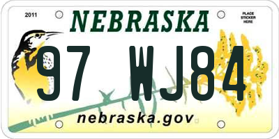 NE license plate 97WJ84